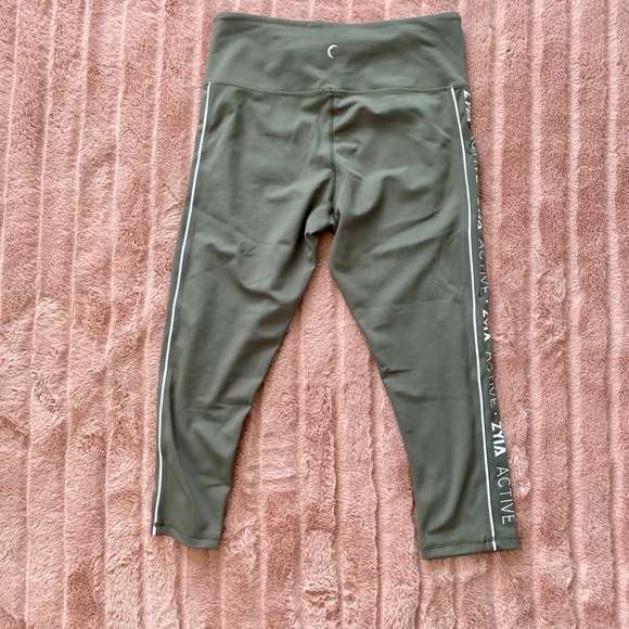 ZYIA Logo Stripe LnT Hi-Rise Capri, 20", Sz 8-10, NWOT, Olive Green - Picture 7 of 8